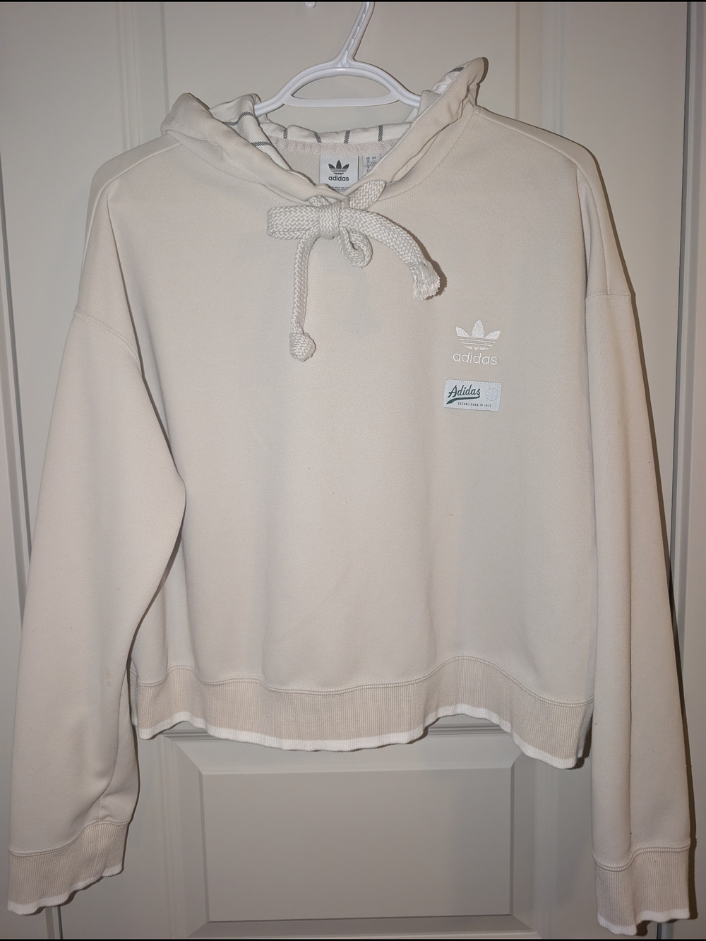 Adidas Women's Cream Hoodie Sweatshirt